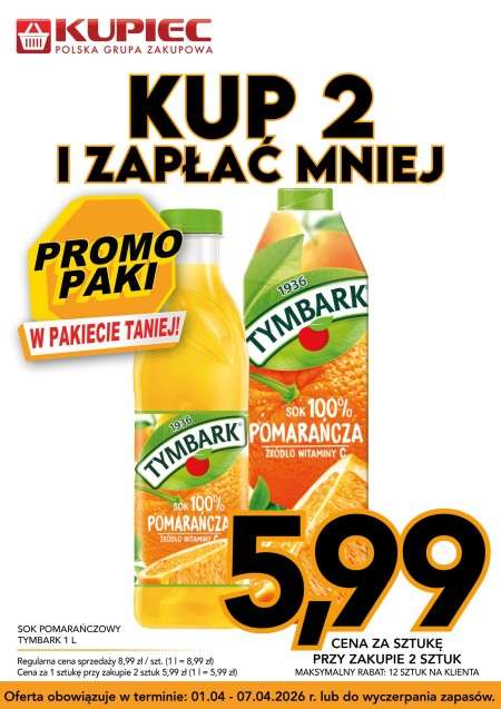 Kupiec - gazetka promocyjna Promopaki od środy 01.04 do wtorku 07.04 - strona 14