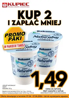 Kupiec - gazetka promocyjna Promopaki od środy 01.04 do wtorku 07.04 - strona 2