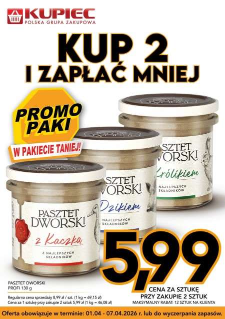 Kupiec - gazetka promocyjna Promopaki od środy 01.04 do wtorku 07.04 - strona 4