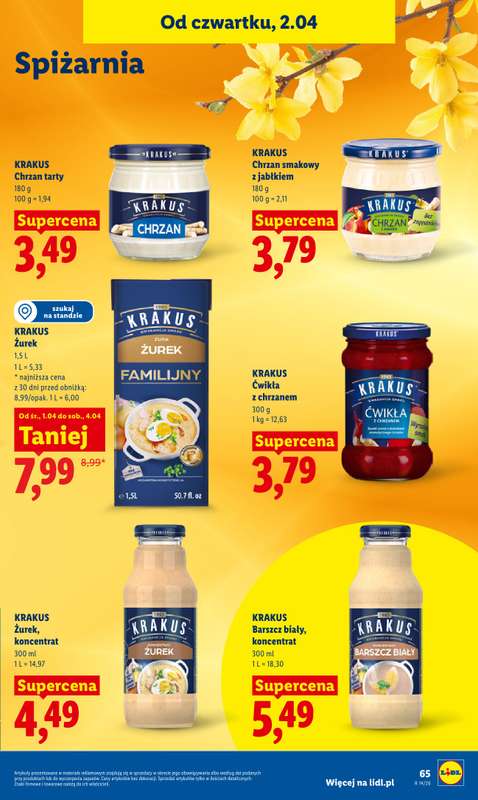 Lidl - gazetka promocyjna Oferta od czwartku od czwartku 02.04 do soboty 04.04 - strona 67