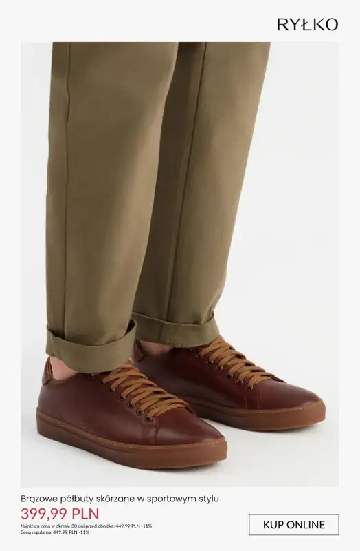 Ryłko - gazetka promocyjna Brązowe męskie sneakersy od środy 01.04  - strona 9