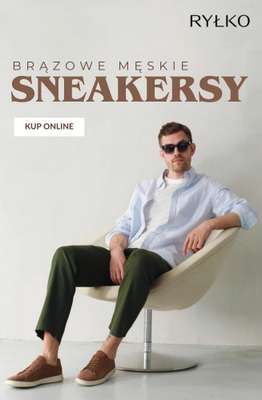 Ryłko - gazetka promocyjna Brązowe męskie sneakersy od środy 01.04 