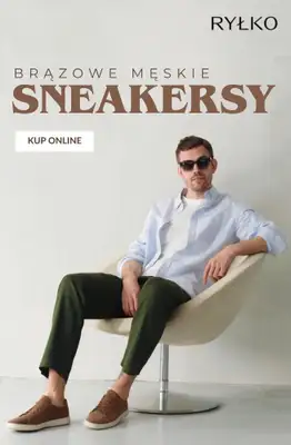 Ryłko - gazetka promocyjna Brązowe męskie sneakersy od środy 01.04 