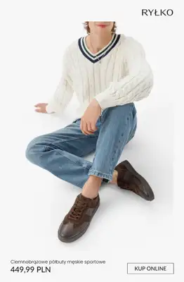 Ryłko - gazetka promocyjna Brązowe męskie sneakersy od środy 01.04  - strona 8