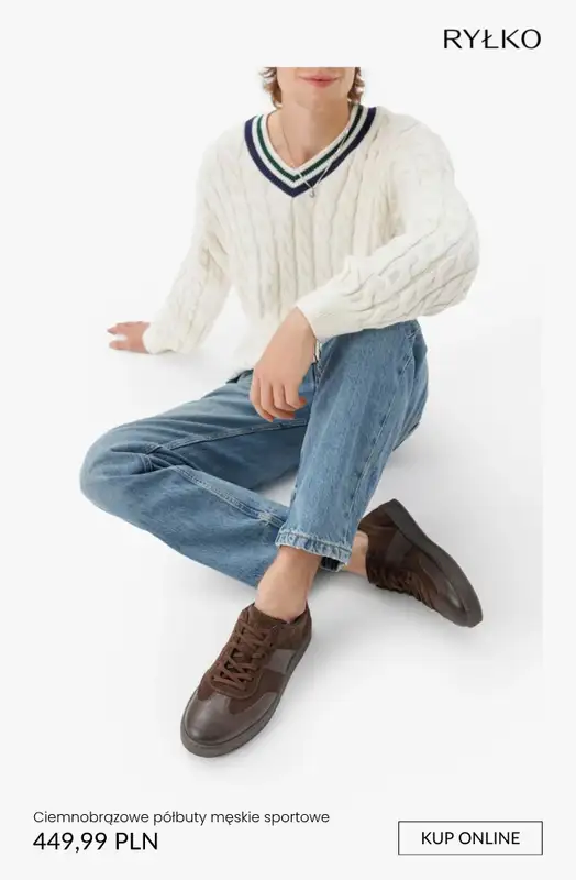 Ryłko - gazetka promocyjna Brązowe męskie sneakersy od środy 01.04  - strona 8