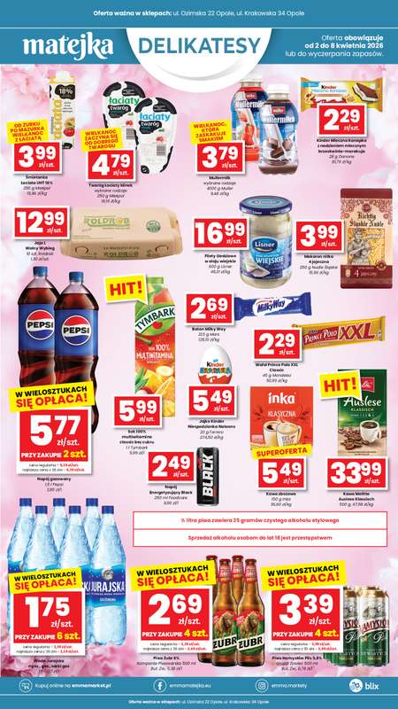 emma MARKET - gazetka promocyjna Plakat promocyjny Delikatesy Matejka od czwartku 02.04 do środy 08.04 - strona 2