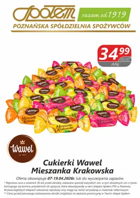 Społem - Blisko i Korzystnie - gazetka promocyjna Plakat promocyjny PSS Poznań od wtorku 07.04 do niedzieli 19.04