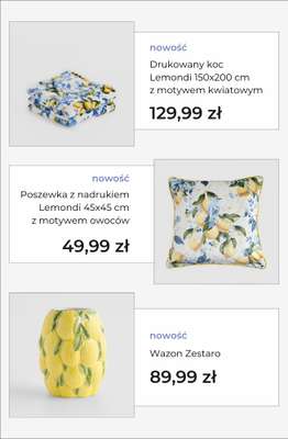 Drukowany koc Lemondi 150x200 cm z motywem kwiatowym