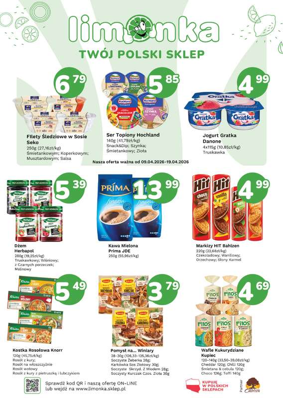 Limonka - gazetka promocyjna Plakaty promocyjne od czwartku 09.04 do niedzieli 19.04