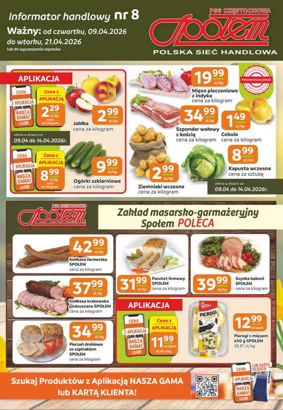 Społem Częstochowa - gazetka promocyjna Gazetka od czwartku 09.04 do wtorku 21.04