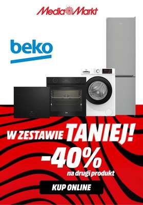 Media Markt - gazetka promocyjna Beko -40% na drugi produkt od środy 01.04 do niedzieli 19.04