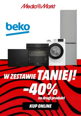 Media Markt - gazetka promocyjna Beko -40% na drugi produkt od środy 01.04 do niedzieli 19.04