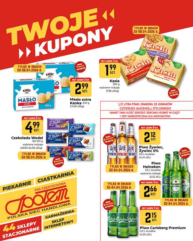 Społem Częstochowa - gazetka promocyjna Plakaty promocyjne od czwartku 02.04 do środy 08.04 - strona 2