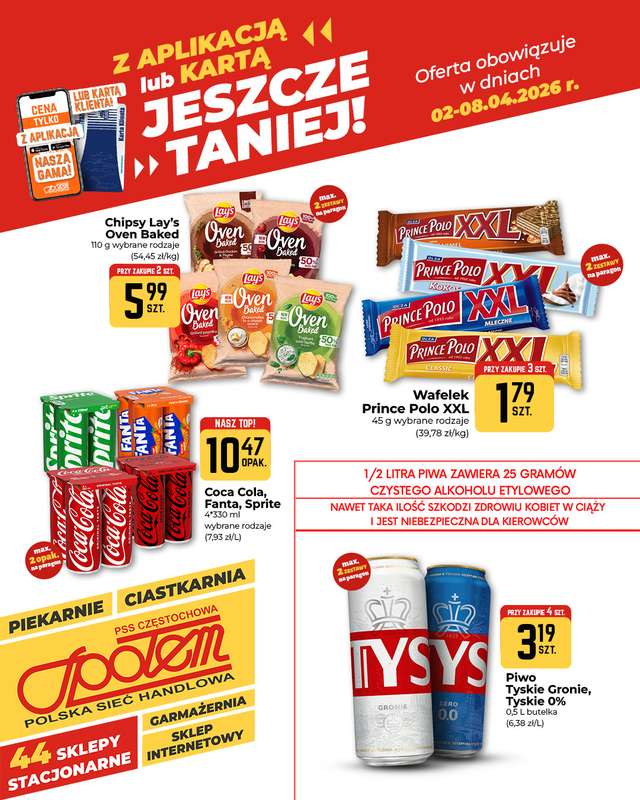 Społem Częstochowa - gazetka promocyjna Plakaty promocyjne od czwartku 02.04 do środy 08.04