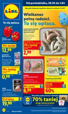 Lidl - gazetka promocyjna Oferta od poniedziałku od poniedziałku 30.03 do środy 01.04