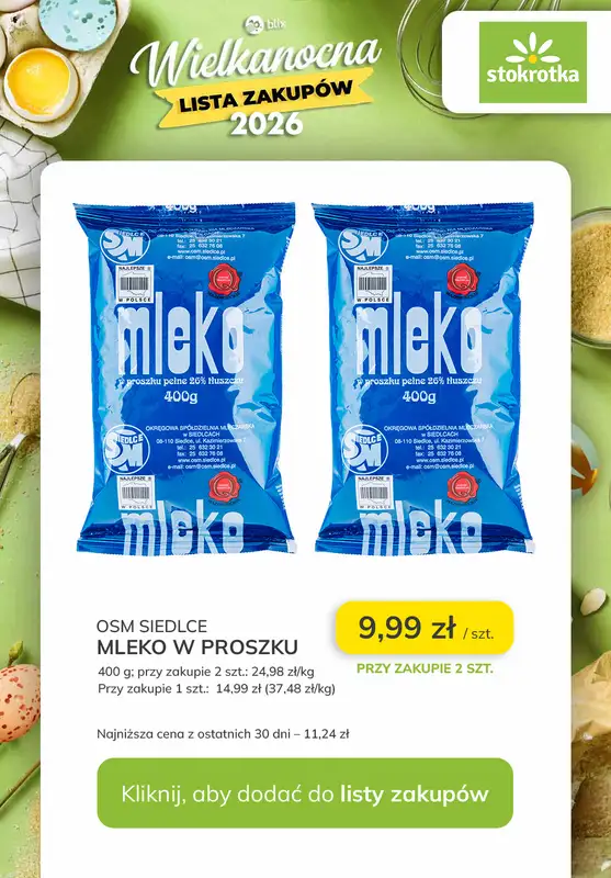 Stokrotka - gazetka promocyjna Wielkanocna Lista Zakupów w Stokrotce! od czwartku 02.04 do środy 08.04 - strona 7