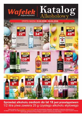 Wafelek - gazetka promocyjna Ulotka alkoholowa  do soboty 04.04