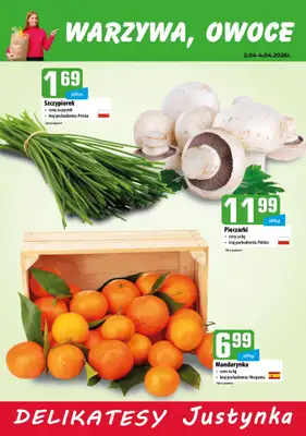 Delikatesy Justynka - gazetka promocyjna Plakaty promocyjne od czwartku 02.04 do soboty 04.04