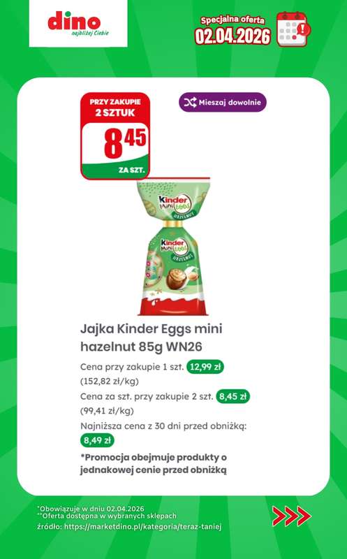 Dino - gazetka promocyjna Specjalna oferta na 02.04.2026 - promocje spoza gazetki od czwartku 02.04 do czwartku 02.04 - strona 8