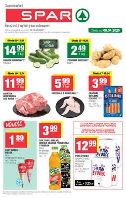 SPAR - gazetka promocyjna Gazetka Spar od środy 08.04 do niedzieli 19.04