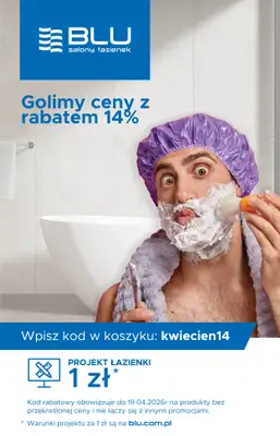 Blu Salony Łazienek - gazetka promocyjna Kod rabatowy od wtorku 07.04 do niedzieli 19.04