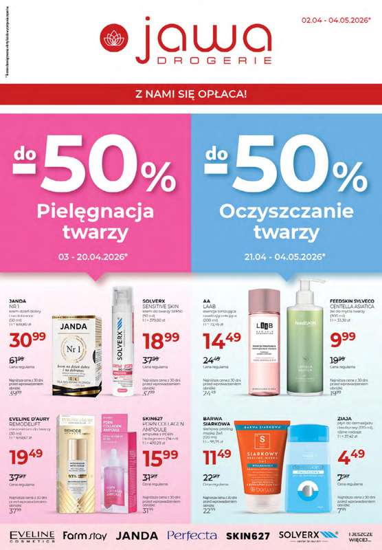 Drogerie Jawa - gazetka promocyjna Gazetka od czwartku 02.04 do poniedziałku 04.05