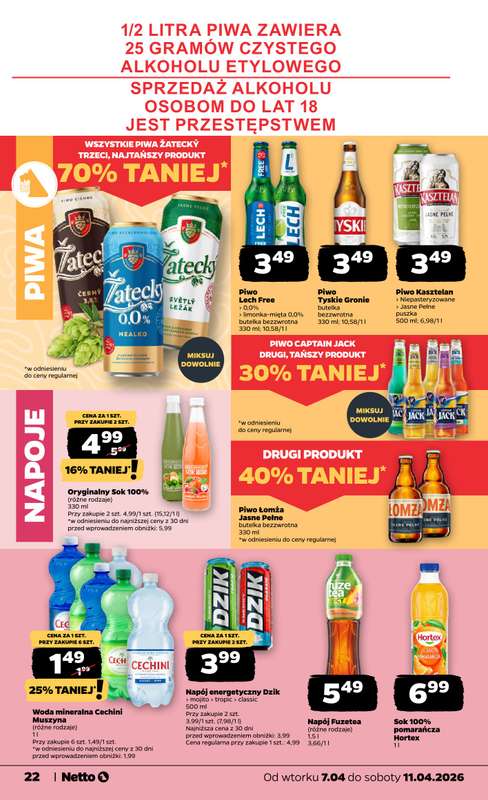 Netto - gazetka promocyjna Gazetka Spożywcza od wtorku 07.04 do soboty 11.04 - strona 22