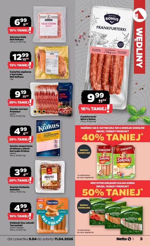 Netto - gazetka promocyjna Gazetka Spożywcza od czwartku 09.04 do soboty 11.04 - strona 5