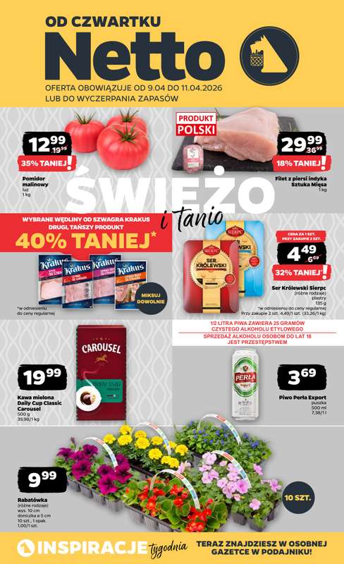 Netto - gazetka promocyjna Gazetka Spożywcza od czwartku 09.04 do soboty 11.04