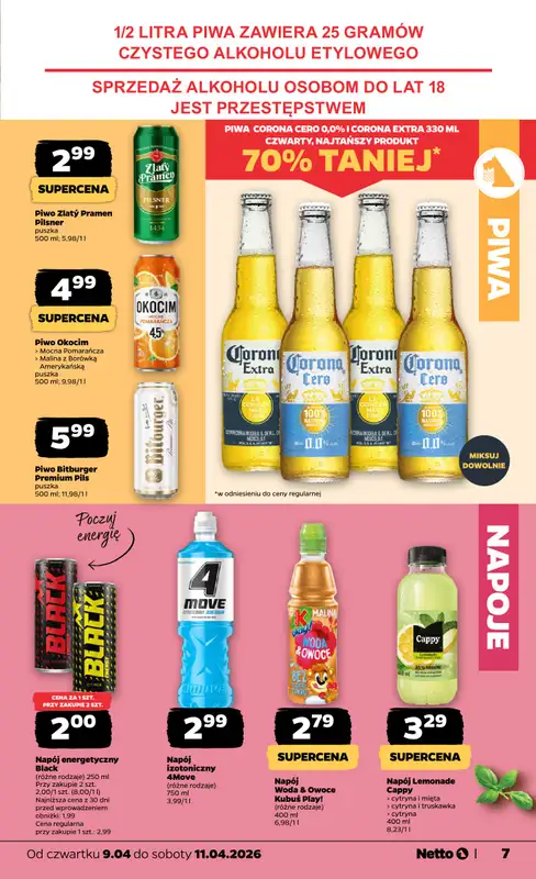 Netto - gazetka promocyjna Gazetka Spożywcza od czwartku 09.04 do soboty 11.04 - strona 7