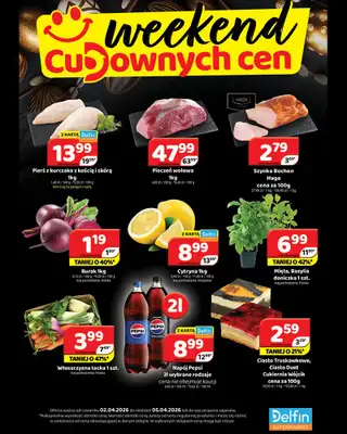 Delfin - gazetka promocyjna Weekend cudownych cen od czwartku 02.04 do niedzieli 05.04