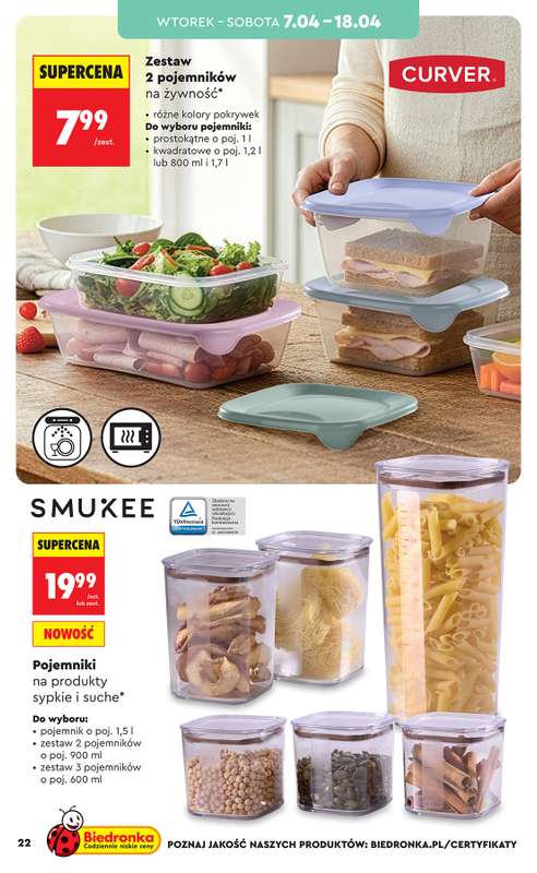 Biedronka - gazetka promocyjna Hity i inspiracje, od 07.04 od wtorku 07.04 do środy 22.04 - strona 22