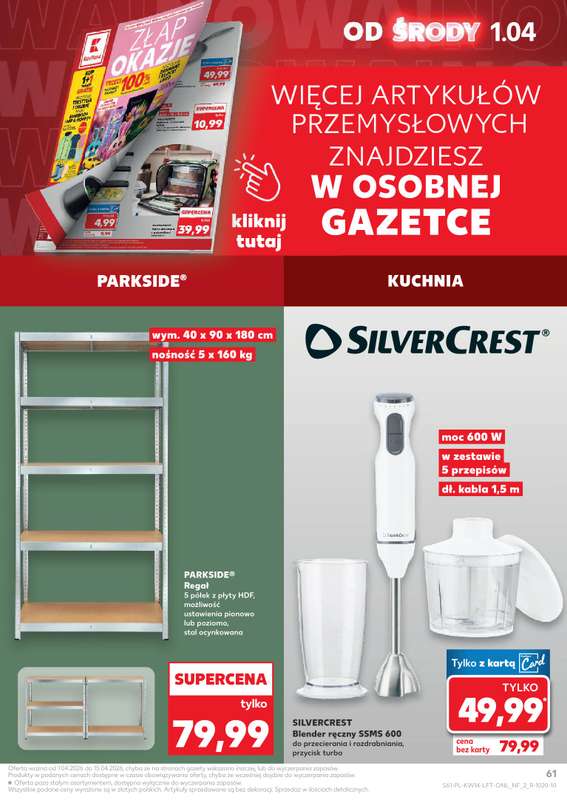 Kaufland - gazetka promocyjna Gazetka Tygodnia od środy 01.04 do środy 08.04 - strona 61