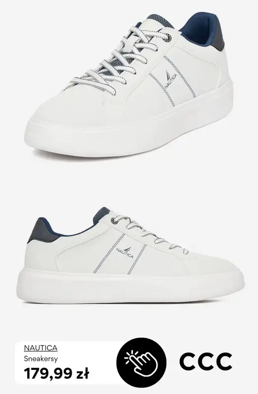 CCC - gazetka promocyjna Męskie białe SNEAKERSY od soboty 04.04  - strona 7