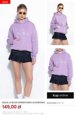 BLUZA LH BLUSH RHINESTONES LAVENDOWA