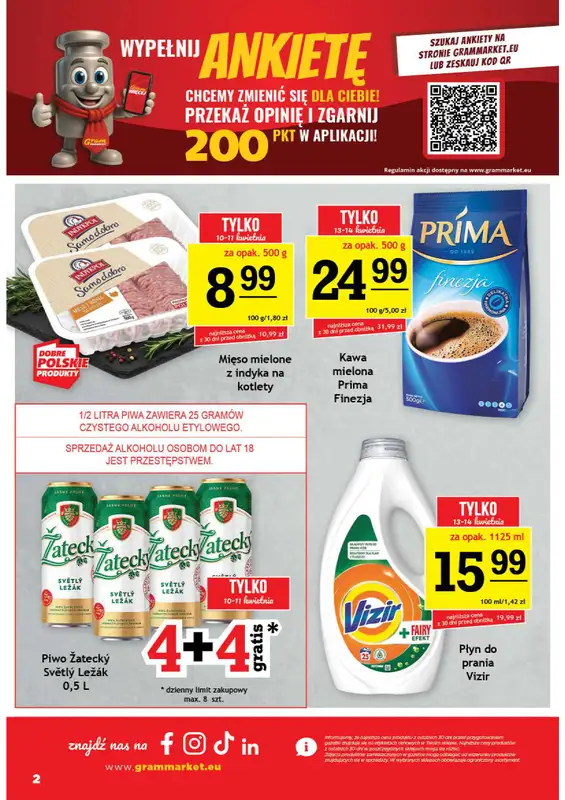Gram Market - gazetka promocyjna Gazetka od środy 08.04 do wtorku 14.04 - strona 2