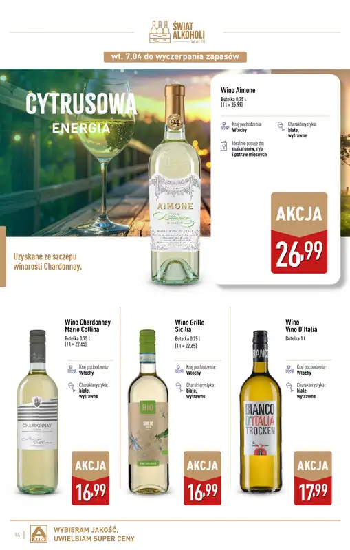 Aldi - gazetka promocyjna Świat alkoholi w Aldi od wtorku 07.04 do soboty 02.05 - strona 14