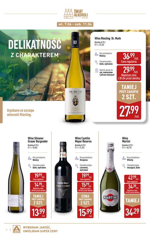 Aldi - gazetka promocyjna Świat alkoholi w Aldi od wtorku 07.04 do soboty 02.05 - strona 4