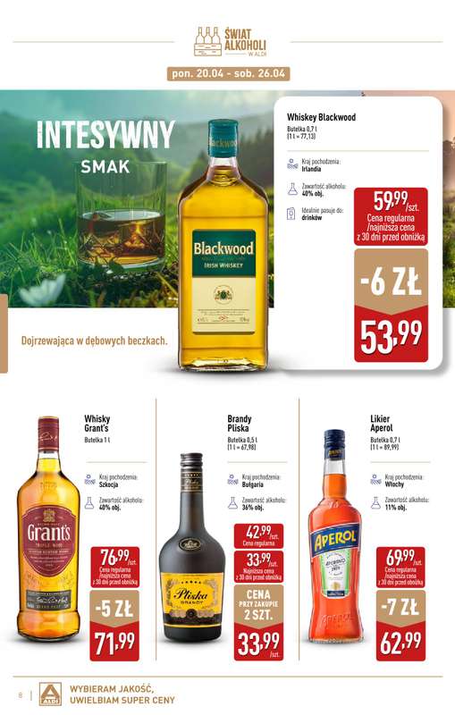 Aldi - gazetka promocyjna Świat alkoholi w Aldi od wtorku 07.04 do soboty 02.05 - strona 8