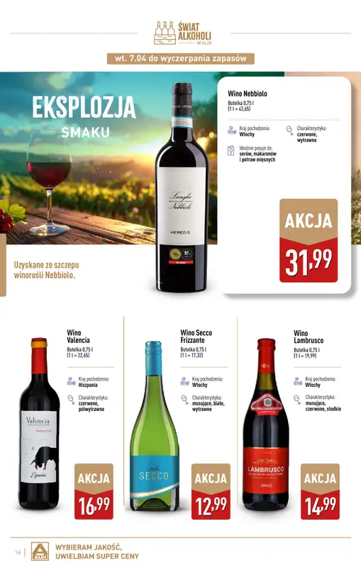 Aldi - gazetka promocyjna Świat alkoholi w Aldi od wtorku 07.04 do soboty 02.05 - strona 16