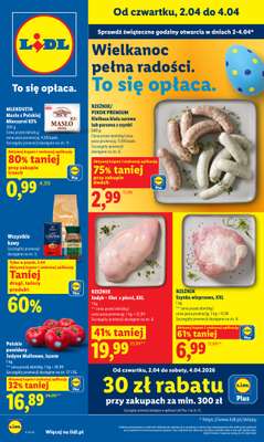 Lidl - gazetka promocyjna Oferta od czwartku od czwartku 02.04 do soboty 04.04