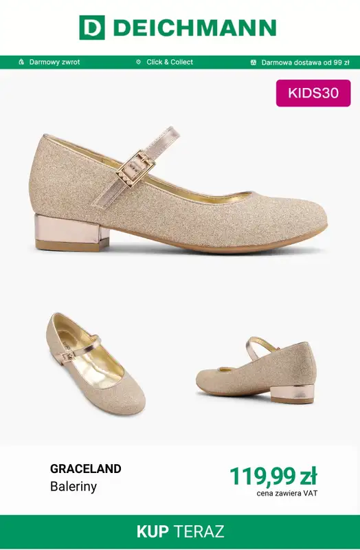 Deichmann - gazetka promocyjna -30% na nieprzecenione buty dziecięce od 119 zł w Deichmann PLUS od piątku 03.04 do niedzieli 12.04 - strona 8