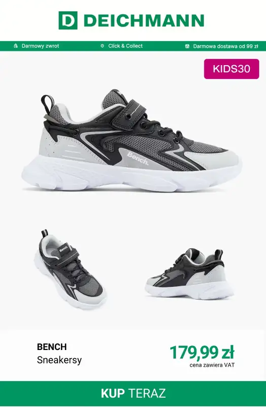 Deichmann - gazetka promocyjna -30% na nieprzecenione buty dziecięce od 119 zł w Deichmann PLUS od piątku 03.04 do niedzieli 12.04 - strona 7