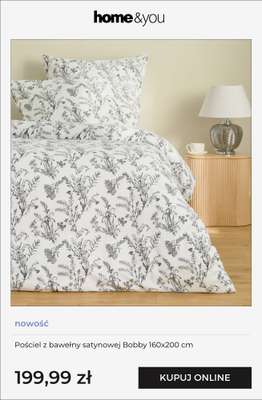 Pościel z bawełny satynowej Bobby 160x200 cm