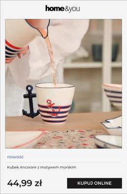 Kubek Ancorare z motywem morskim