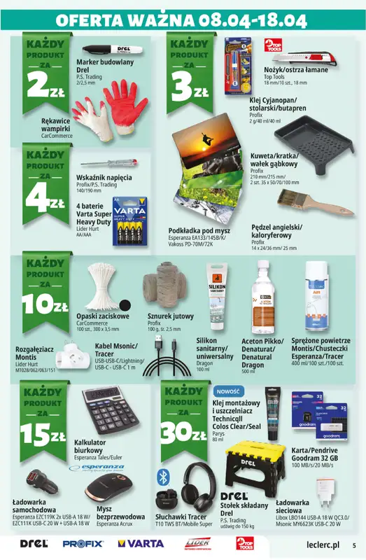 Leclerc - gazetka promocyjna Oferta E.Leclerc od środy 08.04 do soboty 18.04 - strona 5
