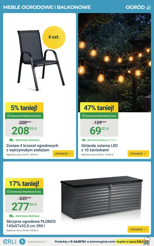 ERLI - gazetka promocyjna Hity do ogrodu i na balkon do – 54%! od poniedziałku 06.04 do niedzieli 12.04 - strona 6