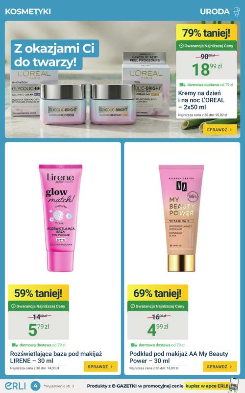 ERLI - gazetka promocyjna Codzienne zakupy taniej do – 80% na ERLI! od poniedziałku 06.04 do niedzieli 12.04 - strona 4