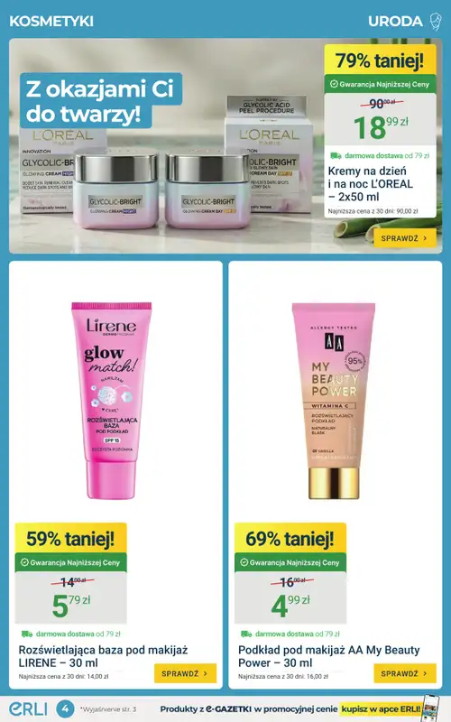 ERLI - gazetka promocyjna Codzienne zakupy taniej do – 80% na ERLI! od poniedziałku 06.04 do niedzieli 12.04 - strona 4