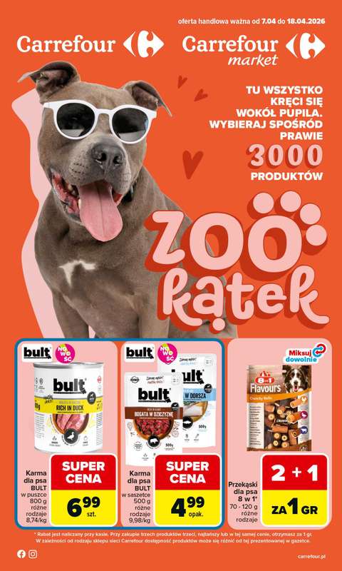 Carrefour - gazetka promocyjna Gazetka ZOO kątek od wtorku 07.04 do soboty 18.04